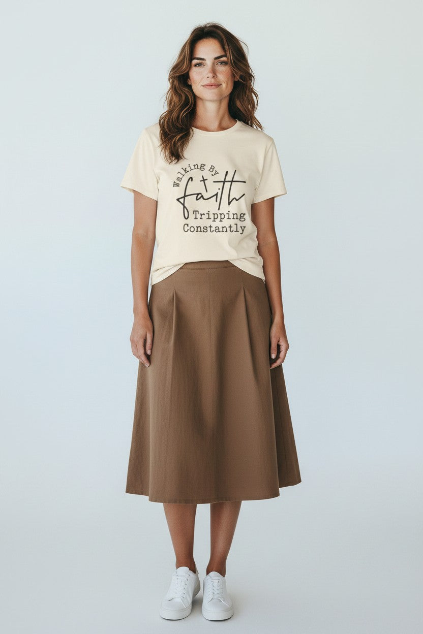 Walking By Faith Tripping Constantly T-Shirt — Inspirational Christian Tee