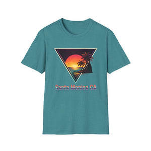 Santa Monica Sunset T-Shirt – Retro Triangle Palm Beach Tee