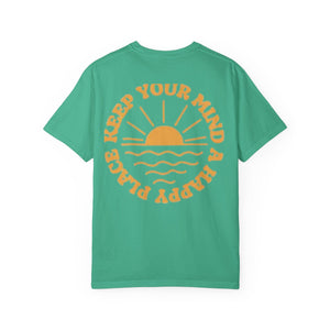 Peace Vibes Tee — "Peace" Chest + Keep Your Mind Happy Back Graphic T-Shirt