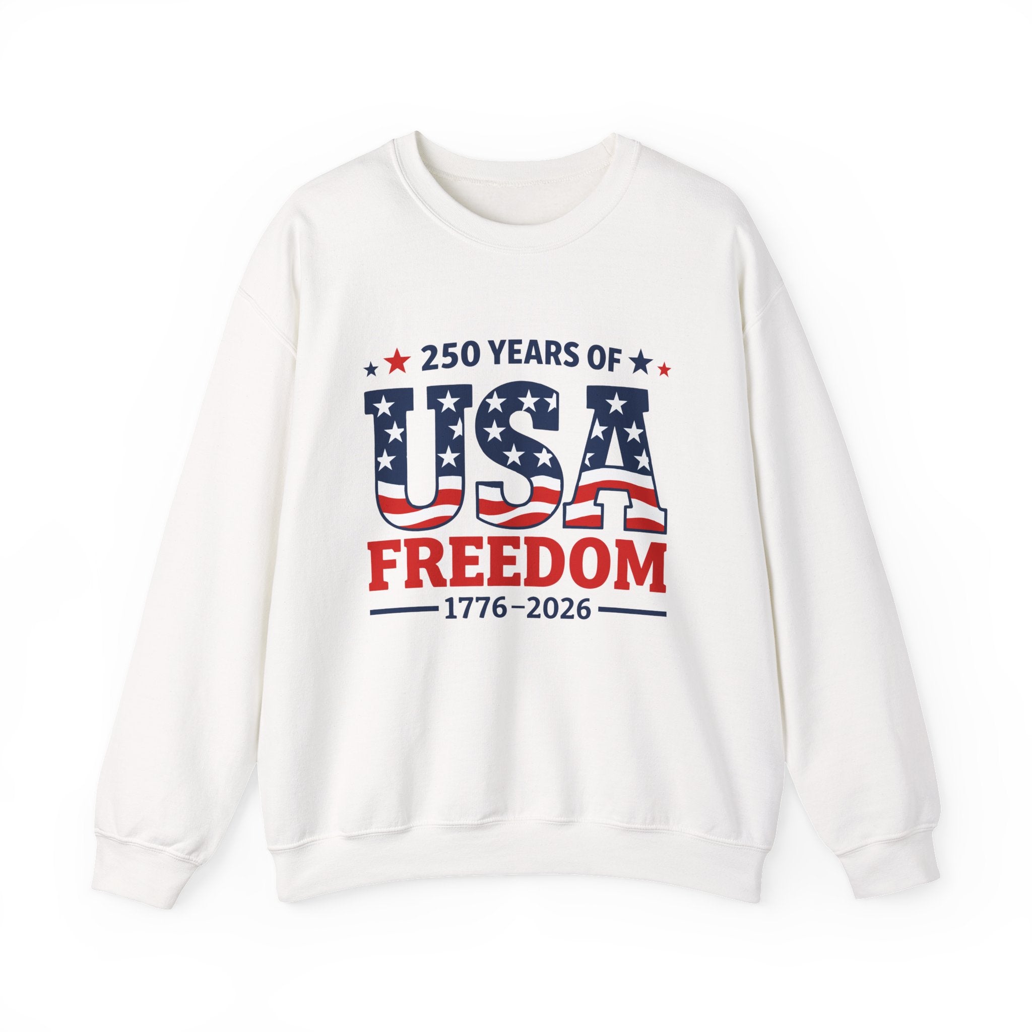 USA Freedom 250th Anniversary Sweatshirt — 1776–2026 Patriotic Crewneck