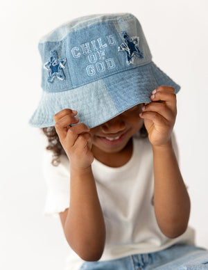 Child of God Denim Kids Bucket Hat