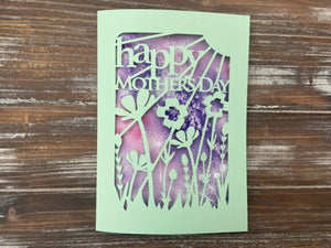 Mother's Day Papercut Card Template SVG