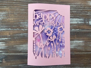 Mother's Day Papercut Card Template SVG