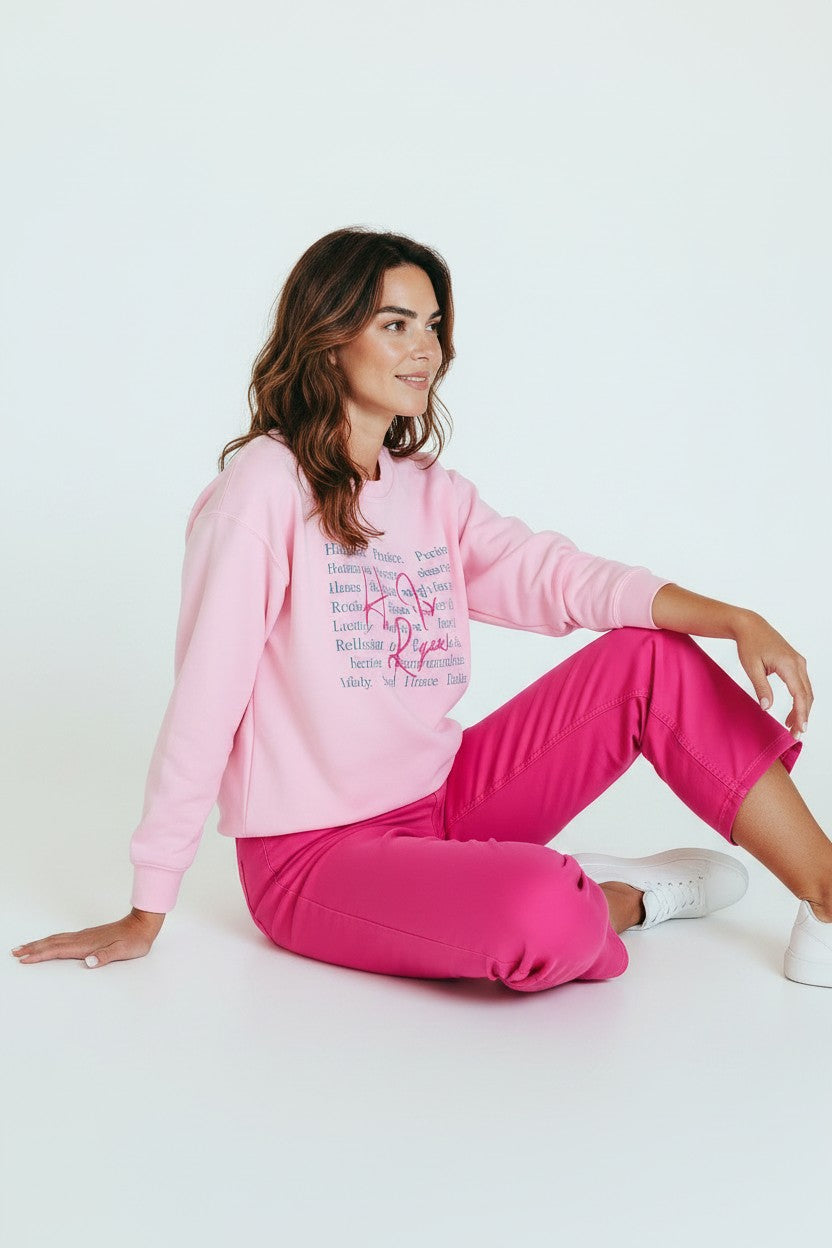 Christian Crewneck Sweatshirt — "He Is Risen" Floral Typography