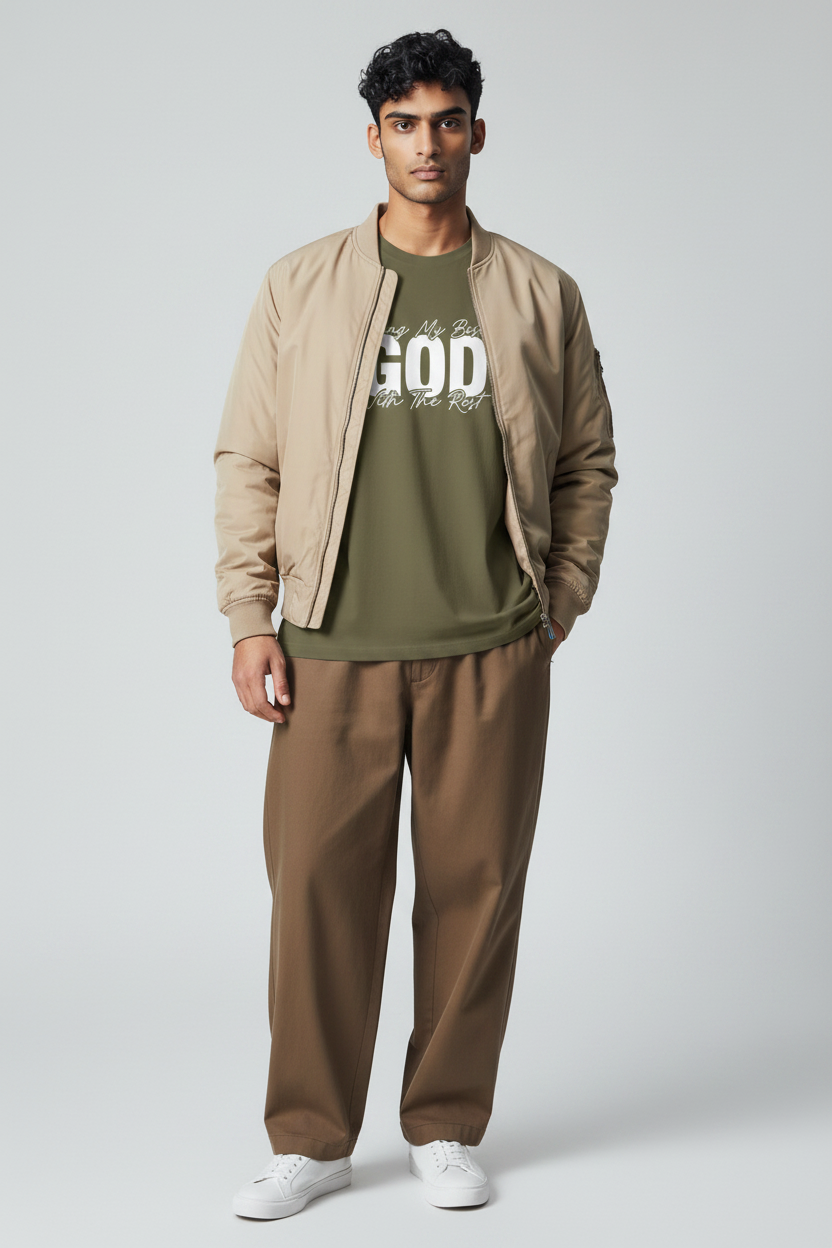 Faith T-Shirt — "Trusting God, Doing My Best" Christian Graphic Tee