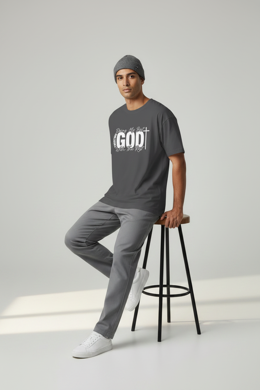 Faith T-Shirt — "Trusting God, Doing My Best" Christian Graphic Tee