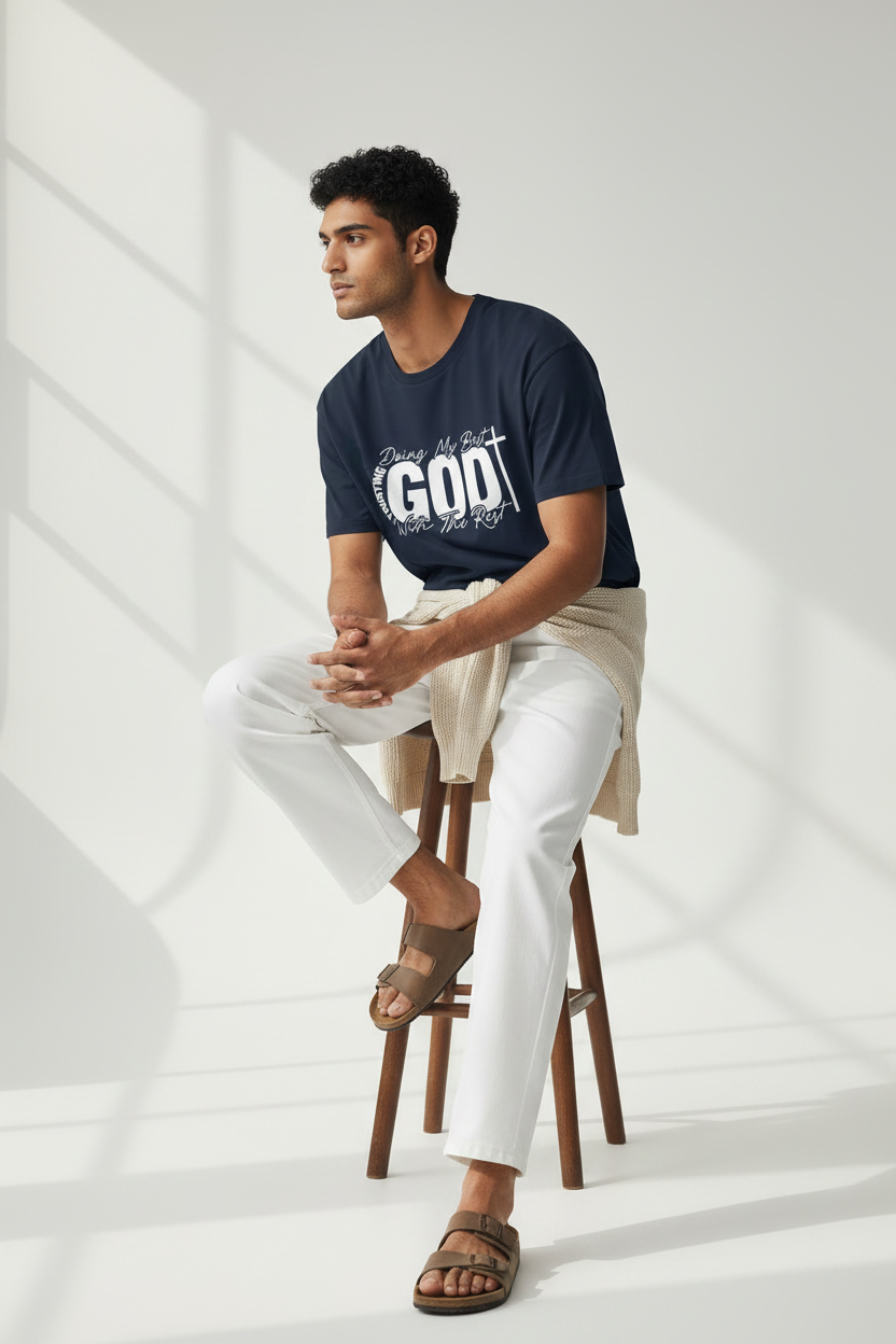 Faith T-Shirt — "Trusting God, Doing My Best" Christian Graphic Tee